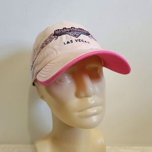 Harley Davidson HD Pink Floral Flower Las Vegas Cafe Baseball Hat Cap